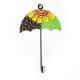 Handpainted Umbrella Design Iron Wall Hook with Traditional Indian Motifs